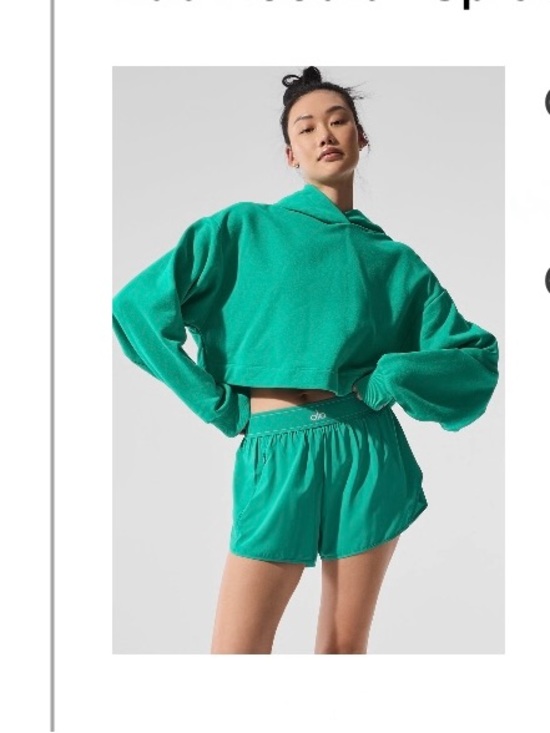 ALO Yoga Tops - ALO Yoga Bae Hoodie in Spruce Green